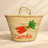 Carrot Market Basket, Moroccan Straw Tote, Handwoven Palm Leaf Bag, Grocery Basket, Farmhouse Market Bag