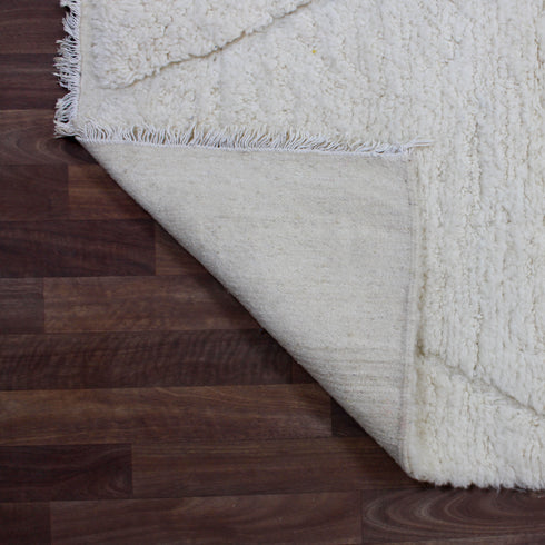 Ivory Moroccan Wool Rug, Minimalist Beni Ourain Rug, Handmade Diamond Berber Area Carpet, Neutral Wool Rug