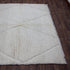 Ivory Moroccan Wool Rug, Minimalist Beni Ourain Rug, Handmade Diamond Berber Area Carpet, Neutral Wool Rug