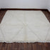 Ivory Moroccan Wool Rug, Minimalist Beni Ourain Rug, Handmade Diamond Berber Area Carpet, Neutral Wool Rug