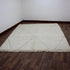 Ivory Moroccan Wool Rug, Minimalist Beni Ourain Rug, Handmade Diamond Berber Area Carpet, Neutral Wool Rug