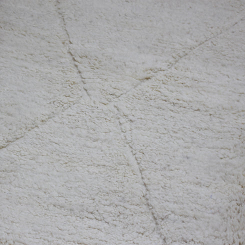 Ivory Moroccan Wool Rug, Minimalist Beni Ourain Rug, Handmade Diamond Berber Area Carpet, Neutral Wool Rug