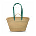 Moroccan straw basket with long leather handles