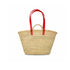 Moroccan straw basket with long leather handles