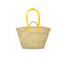Moroccan straw basket with long leather handles