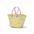 Large Handmade Moroccan Straw Basket with Personalized Leather Handles