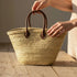 Large Moroccan Straw Basket with Round Leather Handles – straw bag basket
