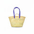 Moroccan straw basket with long leather handles