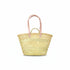 Moroccan straw basket with long leather handles