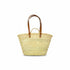 Moroccan straw basket with long leather handles