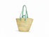 Moroccan straw basket with flat leather handles