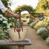 Large handwoven Moroccan straw basket with leather closure