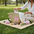 Personalized Handwoven Moroccan Straw Basket with Leather Handles