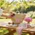 Personalized Handwoven Moroccan Straw Basket with Leather Handles