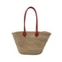 Handwoven Moroccan straw basket with simple leather handles