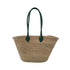 Handwoven Moroccan straw basket with simple leather handles