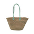 Handwoven Moroccan straw basket with simple leather handles