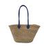 Handwoven Moroccan straw basket with simple leather handles