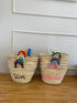 Handwoven personalized name Moroccan straw basket