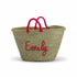 Handwoven personalized name Moroccan straw basket