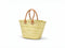 Large Handmade Moroccan Straw Basket with Personalized Leather Handles