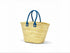 Large Handmade Moroccan Straw Basket with Personalized Leather Handles