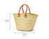 Large Handmade Moroccan Straw Basket with Personalized Leather Handles