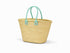 Handmade Moroccan Straw Basket with Personalized Leather Handles