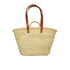 Large Handmade Moroccan Straw Tote Bag with Leather Shoulder Handles