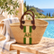 Personalized Straw Basket Bag, Custom Monogram Beach Tote, Handmade Moroccan Woven Market Bag, Embroidered Basket