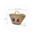Handwoven Moroccan straw basket with USA embroidery