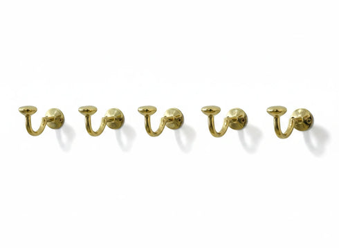 Handmade brass S hook with large cap for bathroom and home decor