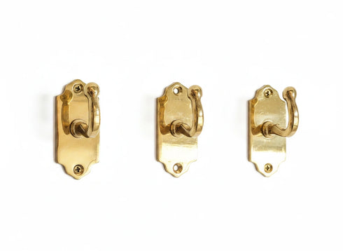 Handmade engraved brass wall hook for elegant home decor