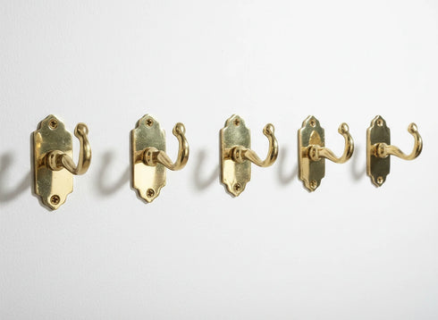 Handmade decorative brass double wall hook for home decor