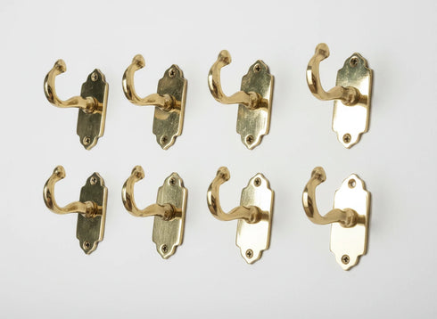Handmade decorative brass double wall hook for home decor