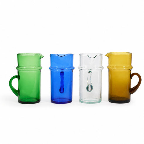 Complete your table service with an Art of handmade Moroccan Beldi glass pitcher.