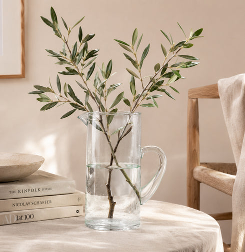 Complete your table service with an Art of handmade Moroccan Beldi glass pitcher.
