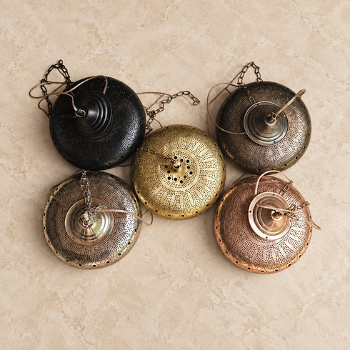 Moroccan Brass Pendant Light, Handmade Pierced Ceiling Lamp, Boho Hanging Lantern, Moroccan Lighting