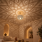Moroccan Brass Pendant Light, Handmade Pierced Ceiling Lamp, Boho Hanging Light Fixture