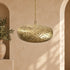 Moroccan Brass Pendant Light, Handmade Pierced Ceiling Lamp, Boho Hanging Light Fixture
