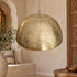 Moroccan Brass Pendant Light, Handmade Pierced Dome Ceiling Lamp, Boho Hanging Light Fixture