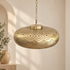 Moroccan Brass Pendant Light, Handmade Pierced Metal Ceiling Lamp, Boho Hanging Light Fixture