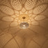 Moroccan Brass Pendant Light, Handmade Pierced Metal Ceiling Lamp, Boho Hanging Light Fixture