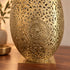 Moroccan Brass Table Lamp, Handmade Pierced Metal Lamp, Boho Moroccan Accent Light