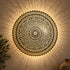 Moroccan Brass Wall Sconce, Large Round Wall Light, Handmade Boho Metal Lamp, Moroccan Wall Decor