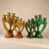 Moroccan Ceramic Candelabra, Handmade Tamegroute Pottery Candle Holder, 4 Arm Candlestick, Boho Home Decor