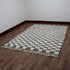Moroccan Checkered Rug, Gray Cream Wool Rug, Handmade Beni Ourain Rug, Berber Checkerboard Area Rug