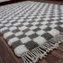 Moroccan Checkered Rug, Gray Cream Wool Rug, Handmade Beni Ourain Rug, Berber Checkerboard Area Rug