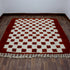 Moroccan Checkered Rug, Red Cream Wool Rug, Handmade Beni Ourain Rug, Berber Area Rug, Checkerboard Carpet