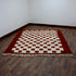 Moroccan Checkered Rug, Red Cream Wool Rug, Handmade Beni Ourain Rug, Berber Area Rug, Checkerboard Carpet